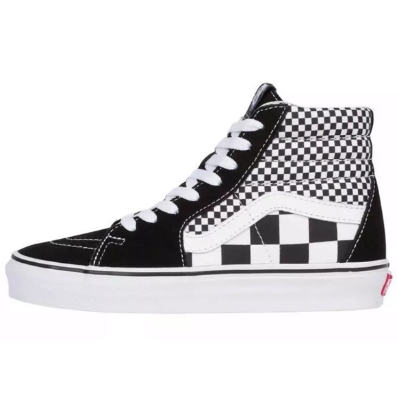 Vans sk8-hi mix checker black white sneaker shoes - Picture 2 of 5
